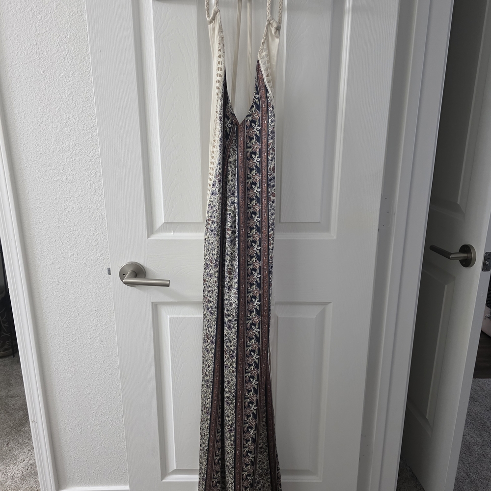 Bohemian Maxi Dress with Strappy Back